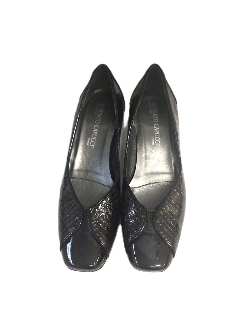 VTG Roberto Capucci Patent&Snakeskin Pumps Size 7B Quiet Luxury Classic Office